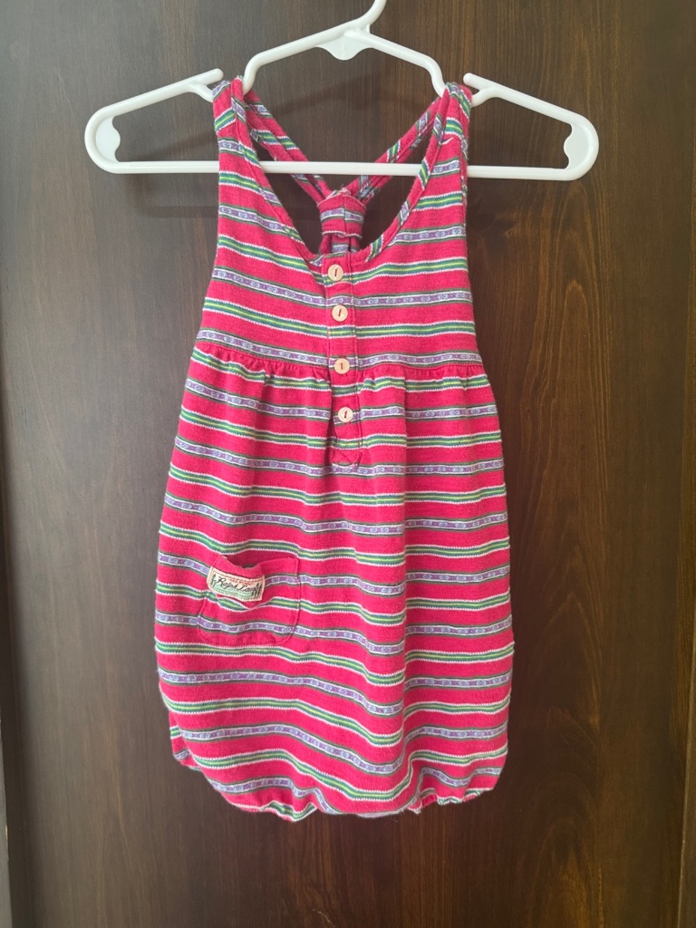 Ralph Lauren Pink Striped Girls One-Piece Bodysuit